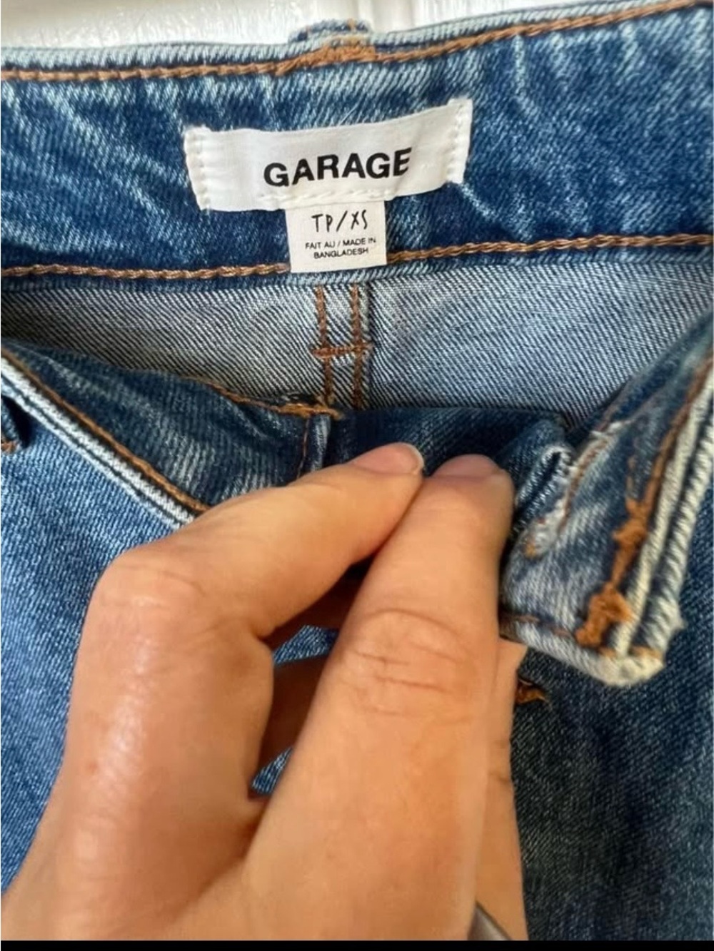 Garage High-Rise Button Front Denim Skirt - Blue - Picture 4 of 5